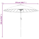 Garden Parasol Black Polyester, Aluminium Medium Retractable 47310