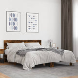 Bed Frame without Mattress Smoked Oak 150x200 cm King Size 3280144