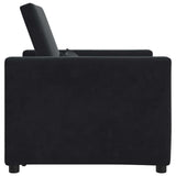 Pull out Sofa Bed Single Black 90 x 165 x 87 cm Velvet 42002703
