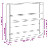 Magazine Rack 2 pcs Smoked Oak 80 x 12 x 70 cm Engineered Wood 890845