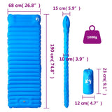 Self Inflating Camping Mattress with Pillow 1-Person Blue 4007120