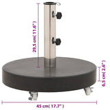 Parasol Base Black Granite, Stainless Steel 30 kg Rollable 48564