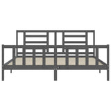 Bed Frame without Mattress Grey 200x200 cm Solid Wood Pine 3192903