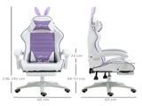 Racing Gaming Chair, Reclining PU Leather Computer Chair with Removable Rabbit Ears, Footrest, T3398P330504