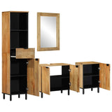 4 Piece Bathroom Furniture Set Brown Solid Wood Mango 3310008