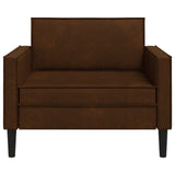 XL Armchair Brown Faux Suede Leather 42043526