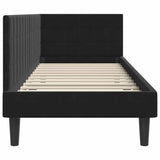 Corner Bed Frame with Headboard Black 80 x 200 cm Velvet 42016413