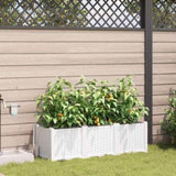 Garden Planter 3 pcs White 120 x 40 x 37.5 cm PP 42002914