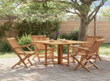 5 Piece Folding Outdoor Dining Set Solid Wood Teak 3096576