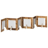 Foldable Dog Gate with Stands 6 pcs Old Wood 362 cm 892161