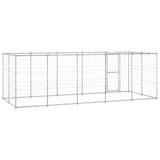 Outdoor Dog Kennel Galvanised Steel with Roof 12.1 m 3082304