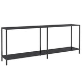 Console Table Black Tempered glass 200 cm Length Simple 331707