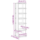 Shoe Cabinet Old Wood 28x27x102 cm Engineered Wood 856664