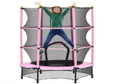 4.6FT/55" Kids Trampoline with Safety Enclosure, Outdoor Indoor Use, for Ages 3-10 Years, Pink T3398P348063