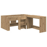 Kids'High Bed Frame with Desk 2 pcs Artisan Oak 3423469
