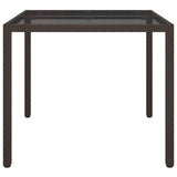 Garden Table Brown 90 x 90 x 75 cm Poly Rattan 362532