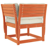 5 Piece Garden Sofa Set with Cushions Wax Brown Solid Wood Pine 3216982