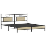 Bed Frame without Mattress Sonoma Oak 183x203 cm Engineered Wood 4106948