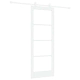 Sliding Door ORKDAL White 78 x 202 cm Solid Pine Wood and Glass 3332076