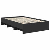 Bed Frame with Headboard Black 120 x 123 cm Engineered Wood 3408873