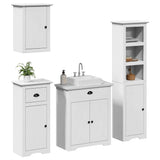 4 Piece Bathroom Furniture Set BODO White Solid Wood Pine 3307650