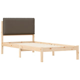 Bed Frame with Upholstered Headboard Taupe 90 x 200 cm 877867