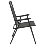 Folding Garden Chairs 8 pcs Melange Grey Steel and Textilene 3157294