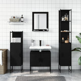 4 Piece Bathroom Cabinet Set Black Engineered Wood 3214354