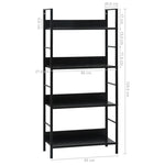 4-Layer Book Shelf Black 60x27.6x124.5 cm Engineered Wood 288222