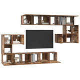 TV Cabinet Set Wall-mounted 10 pcs Old Wood Engineered Wood 3393318