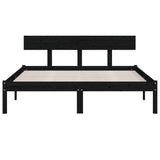 Bed Frame without Mattress Black Solid Wood 120x200 cm 810146