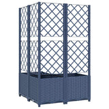 Garden Planter with Trellis Blue Grey 80x80x136 cm PP 318255