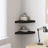 Floating Corner Shelves 2 pcs Black 35x35x3.8 cm MDF 323920