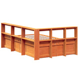 ZNTS Bookcase Bed without Mattress Wax Brown 120x190cm Solid Wood Pine 3324480