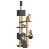 Floor-to-Ceiling Cat Tree with Sisal Post Dark Grey 257-283 cm 42053501