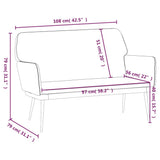 Bench Pink 108x79x79 cm Velvet 351385