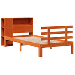ZNTS Bookcase Bed without Mattress Wax Brown 90x190 cm Single Solid Wood Pine 3322738