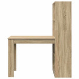 Desk with Shelf Sonoma Oak 122 x 67 x 145 cm Engineered Wood 3337259