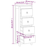 340741 Chest of Drawers 30x30x90 cm Solid Wood Teak