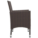 Garden Dining Set Poly rattan Brown, Cushion Cream white 3095912