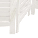 Room Divider 4 Panels White Solid Wood Paulownia 358833