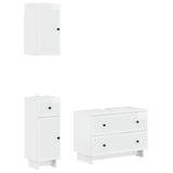 3 Piece Bathroom Cabinet Set EDE High Gloss White 3417742