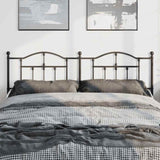 Headboard Black Powder-Coated Steel Double Classy Style 353476