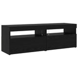 TV Cabinet Set 3 pcs Black Oak 240 x 35 x 40 cm Engineered Wood 3332522