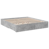 Bed Frame with Drawers without Mattress Concrete Grey 200x200 cm 3280359
