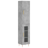 Highboard Concrete Grey 34.5x34x180 cm Engineered Wood 3199037