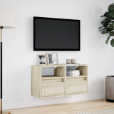 TV Wall Cabinets with LED Lights 2 pcs Sonoma Oak 41x31x45 cm 852318