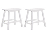 2pcs Pine Wood Saddle Seat Bar Stool White 53405809