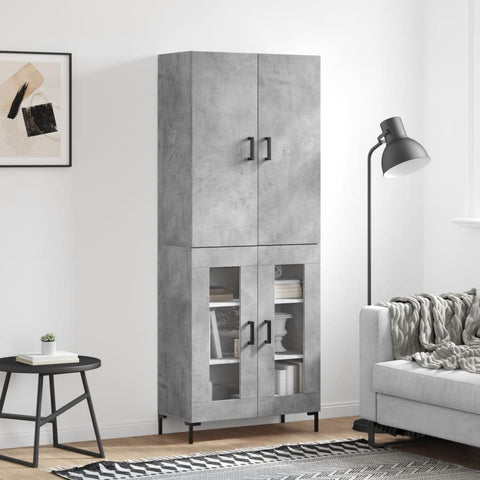 Highboard Concrete Grey 69.5x34x180 cm Engineered Wood 3195735