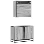 2 Piece Bathroom Furniture Set Grey Sonoma Engineered Wood 3300943